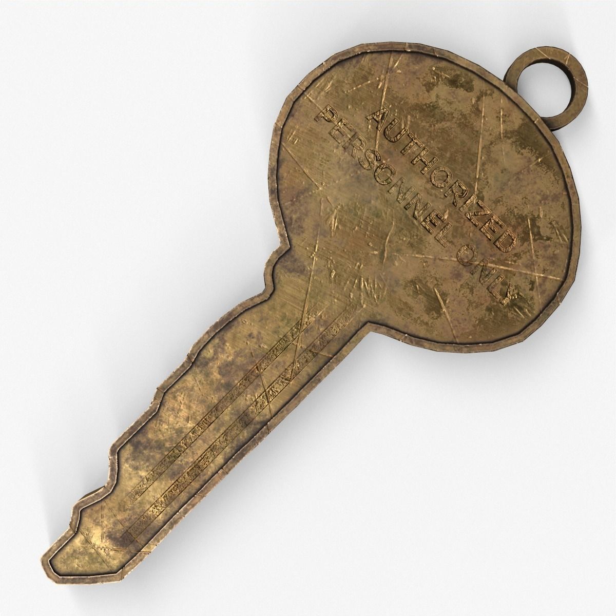 Medieval Copper Key Low-poly 3D model_14