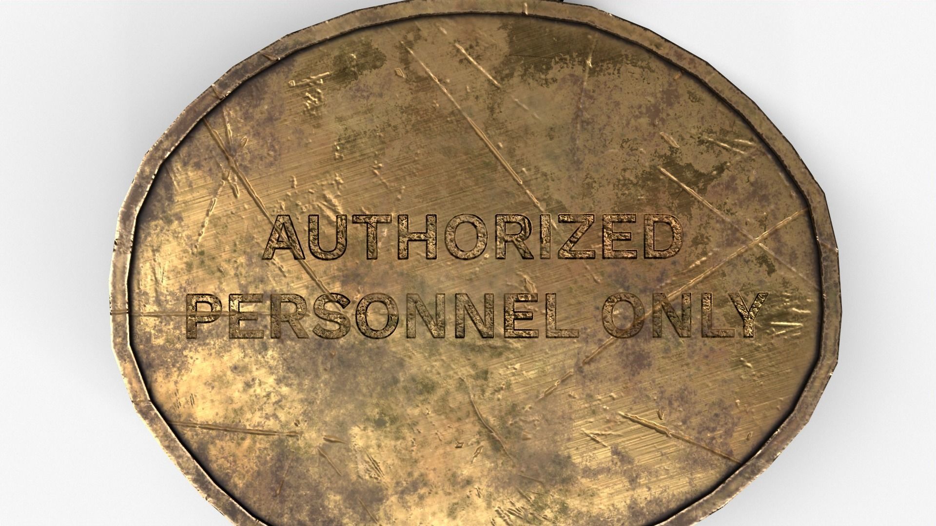 Medieval Copper Key Low-poly 3D model_7