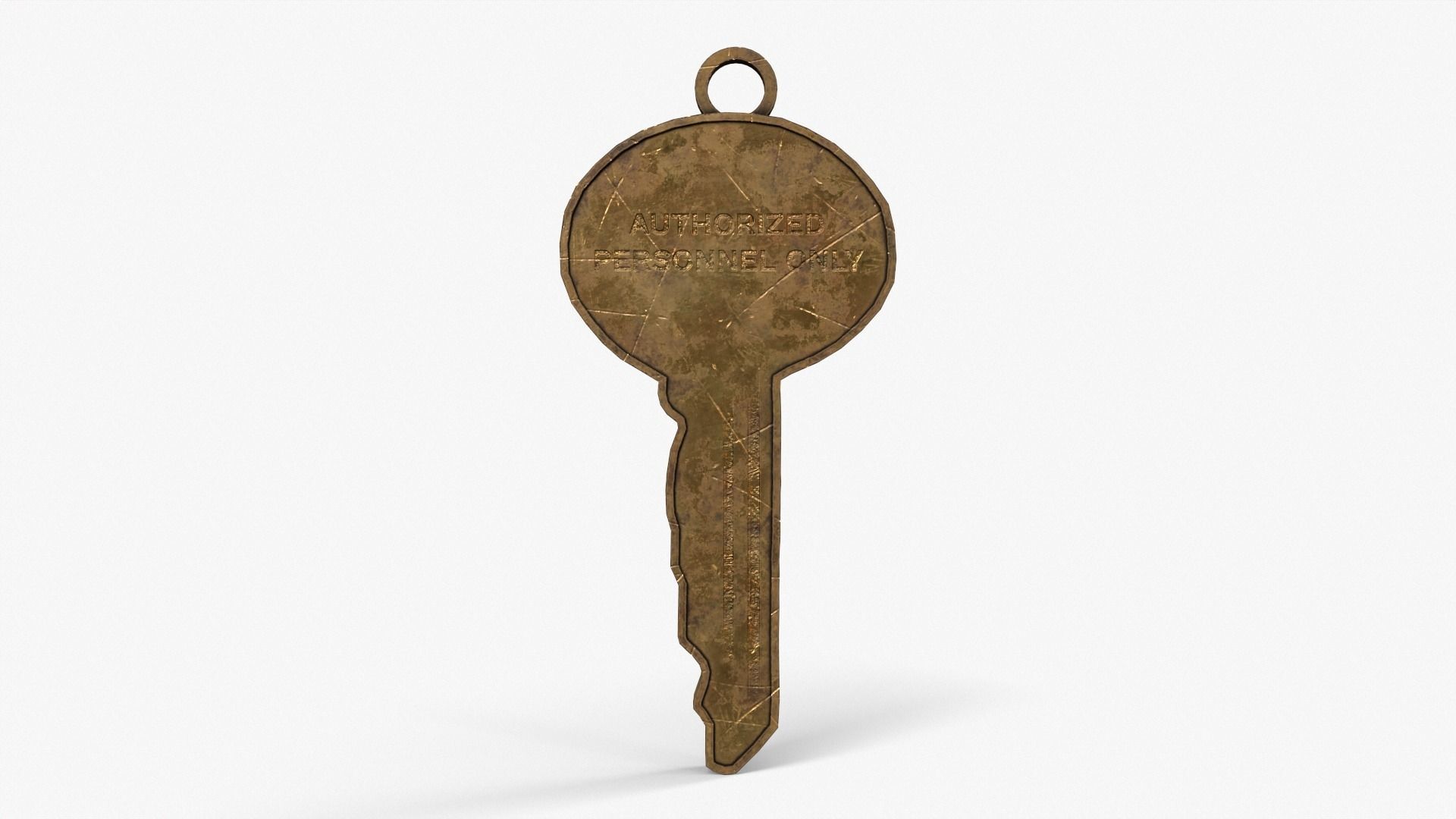 Medieval Copper Key Low-poly 3D model_5