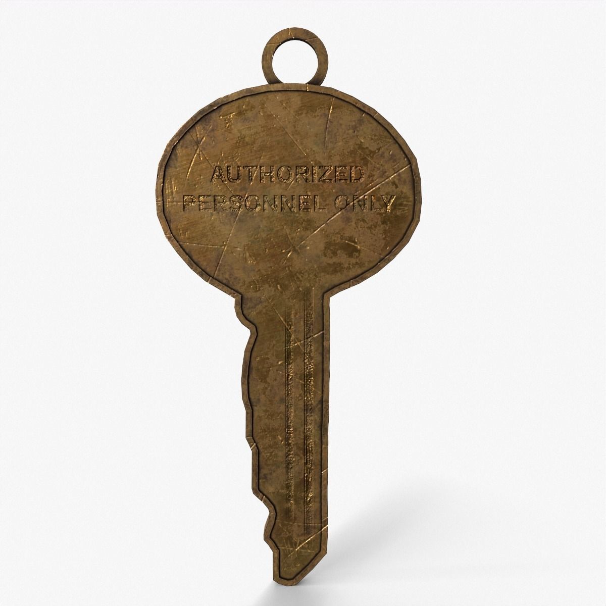Medieval Copper Key Low-poly 3D model_13
