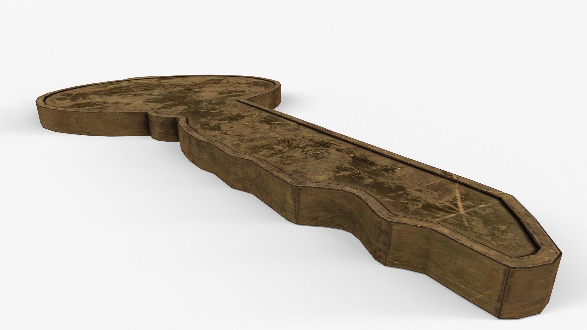 Medieval Copper Key Low-poly 3D model_16