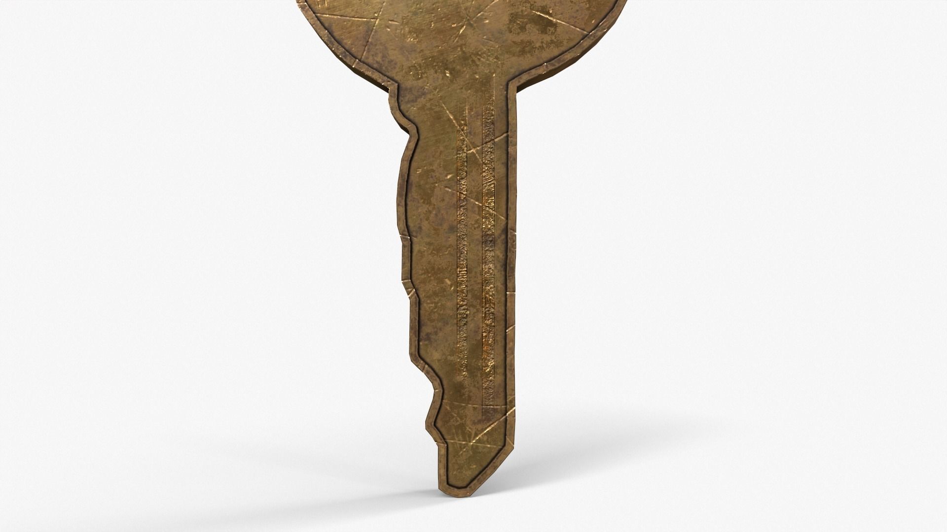 Medieval Copper Key Low-poly 3D model_12