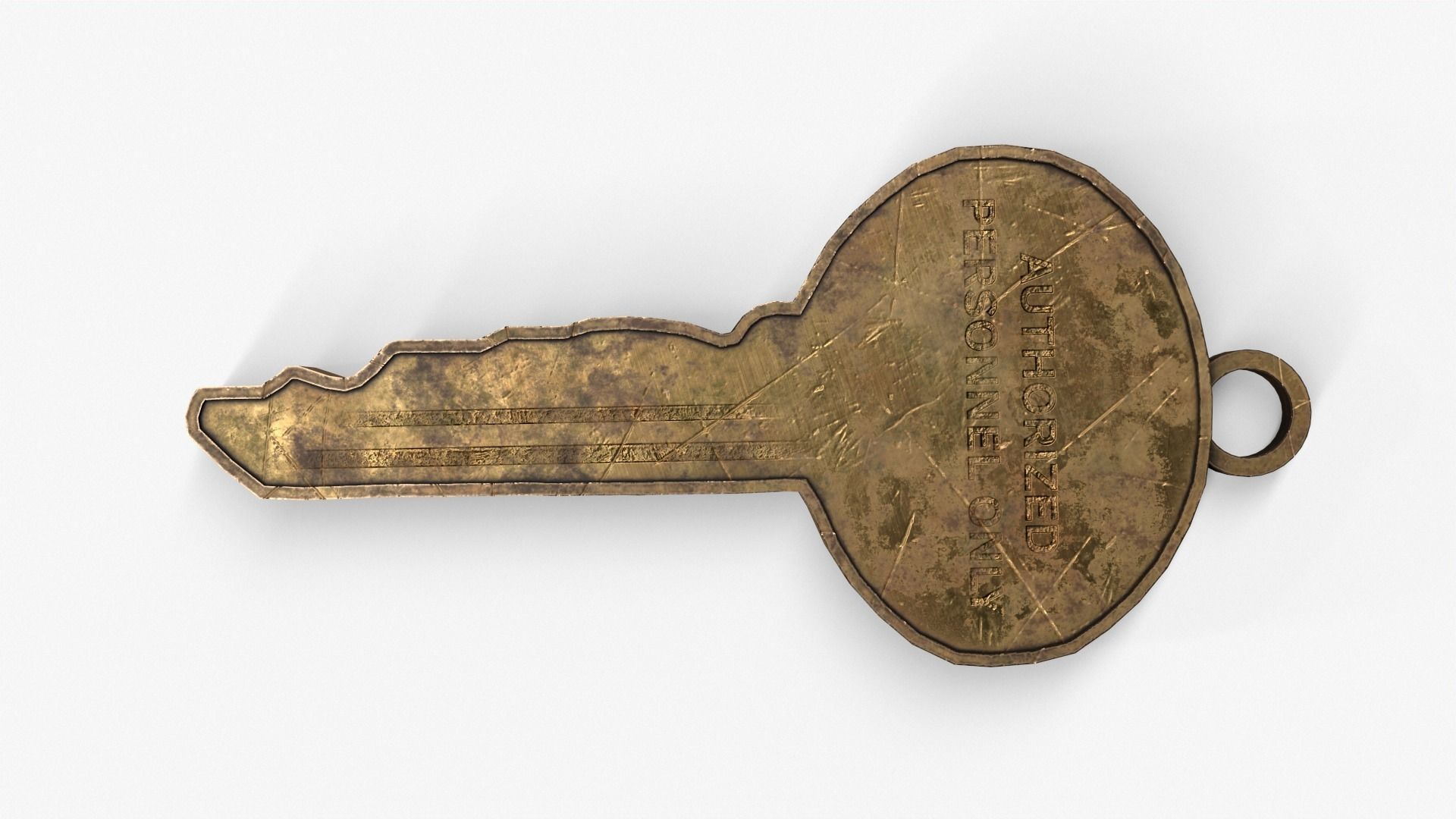 Medieval Copper Key Low-poly 3D model_15
