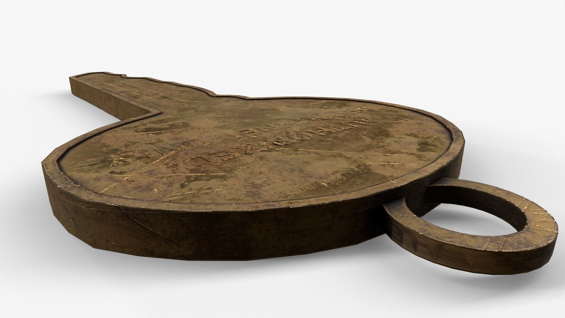 Medieval Copper Key Low-poly 3D model_17