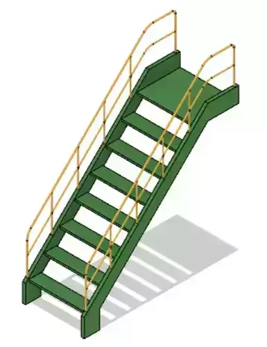 Stairs stair treads and risers 3D model