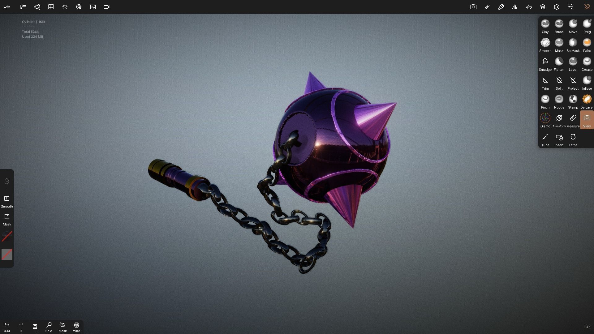 Rem Morning Star Flail - ReZero 3D print model_12