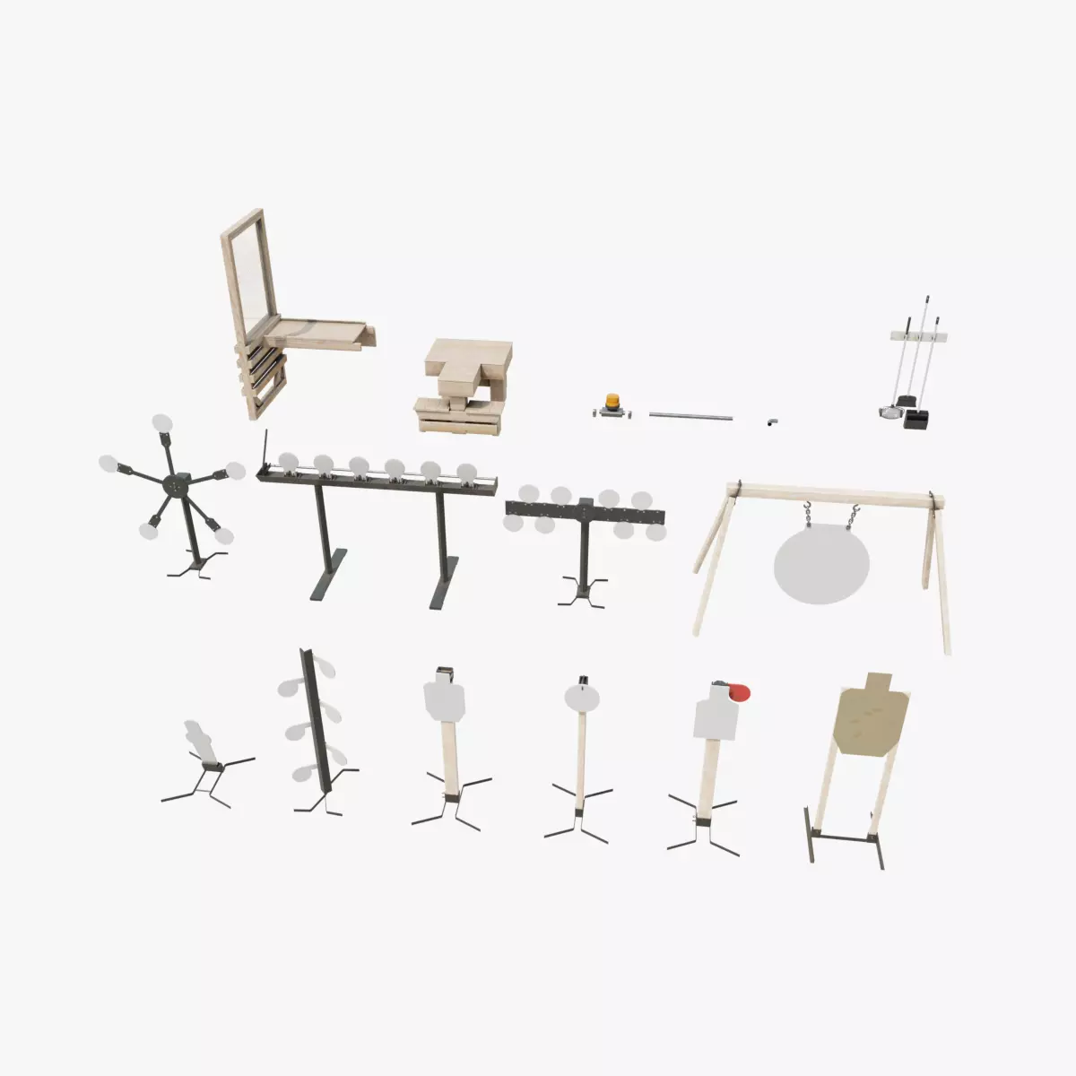 Shooting Target Set Free low-poly 3D model_0