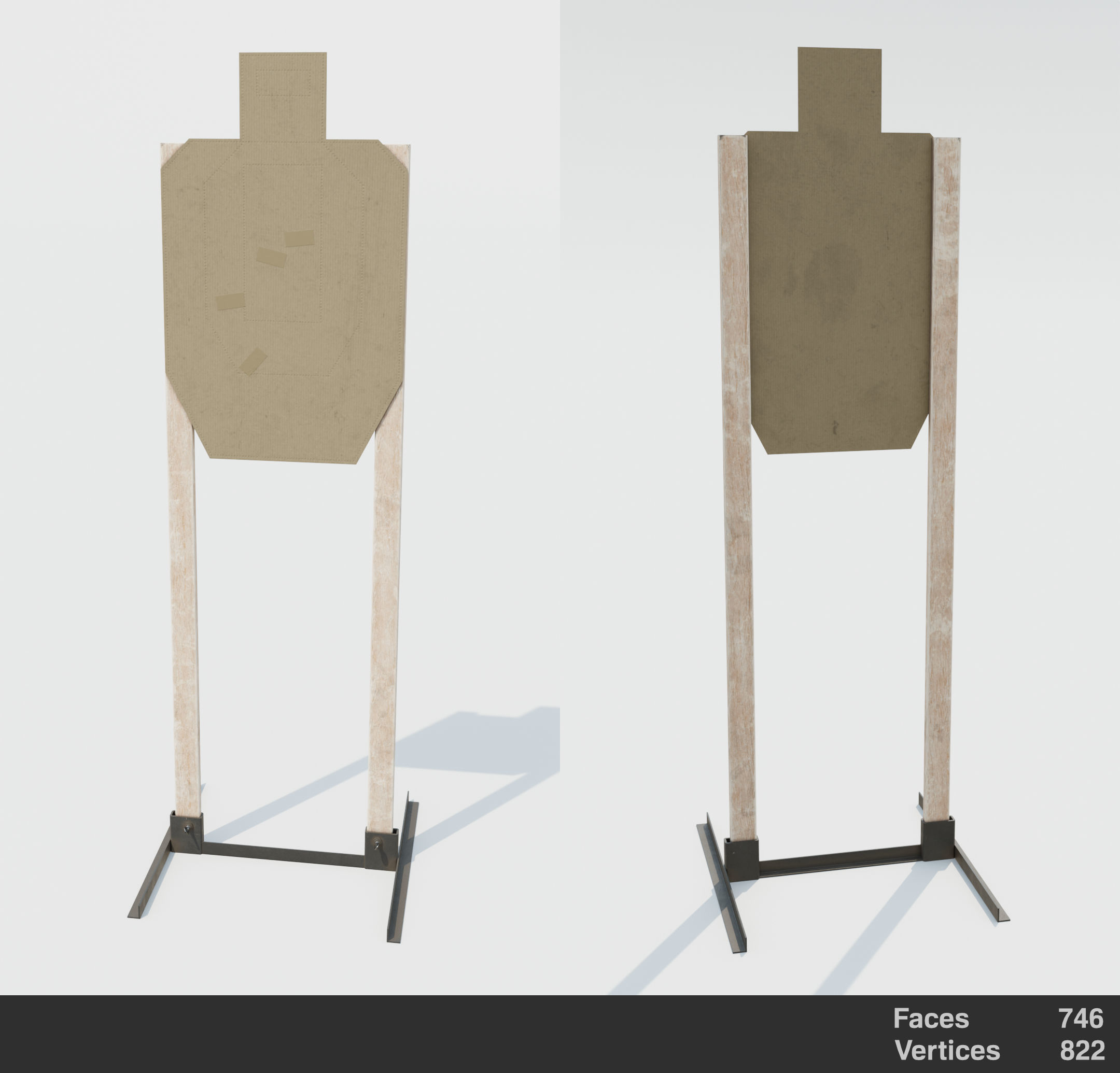 Shooting Target Set Free low-poly 3D model_2