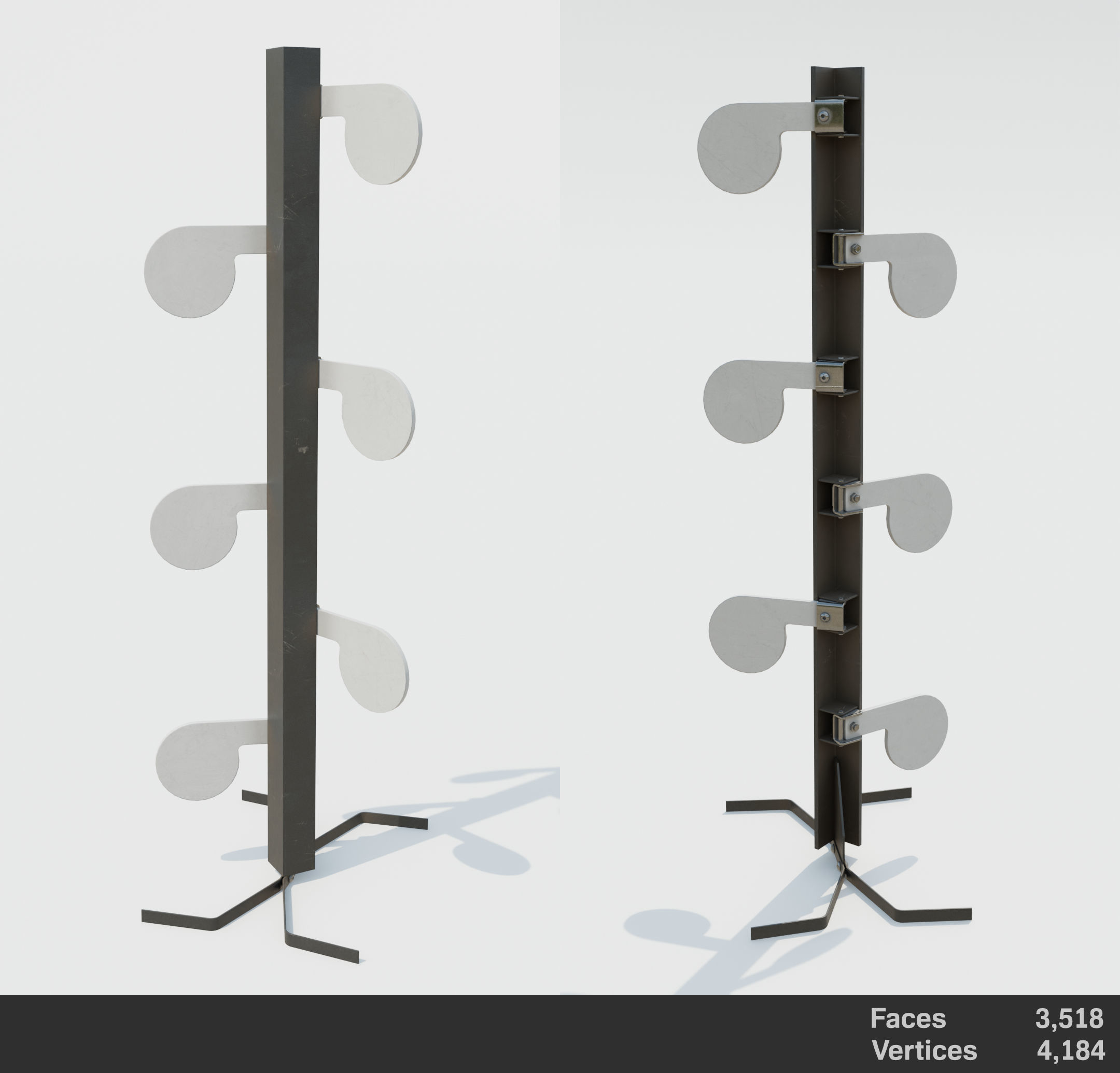 Shooting Target Set Free low-poly 3D model_12