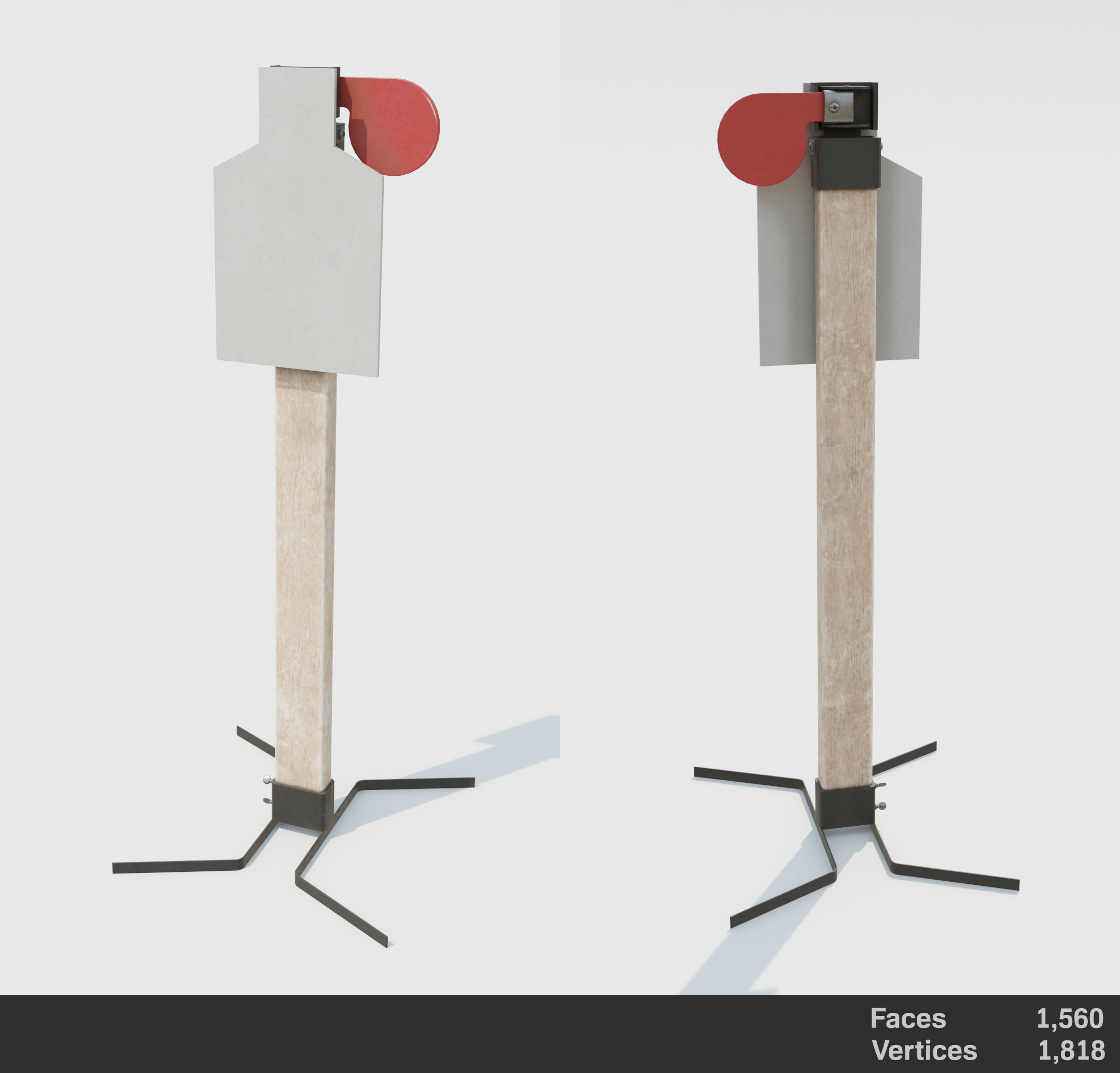 Shooting Target Set Free low-poly 3D model_8