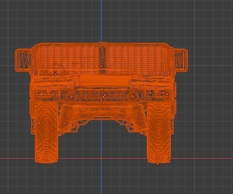 Humvee orange military vehicle Low-poly 3D model_6