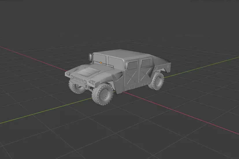 Humvee orange military vehicle Low-poly 3D model_0