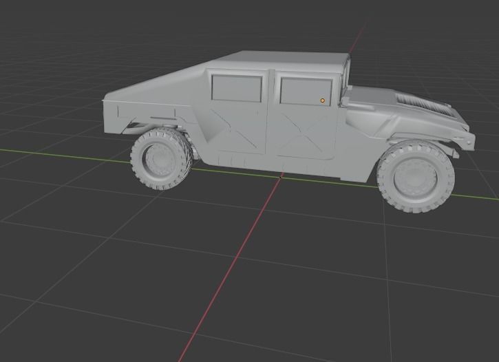 Humvee orange military vehicle Low-poly 3D model_2