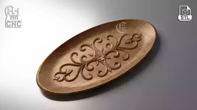 Decorative Tray  - 3D STL files for CNC and 3D Printer 