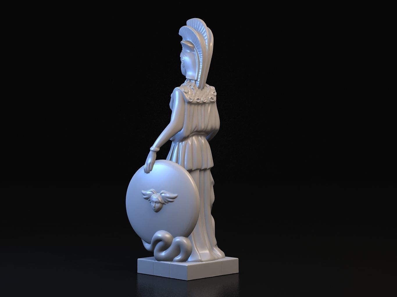 Athena statue of greek goddess 3D model_15