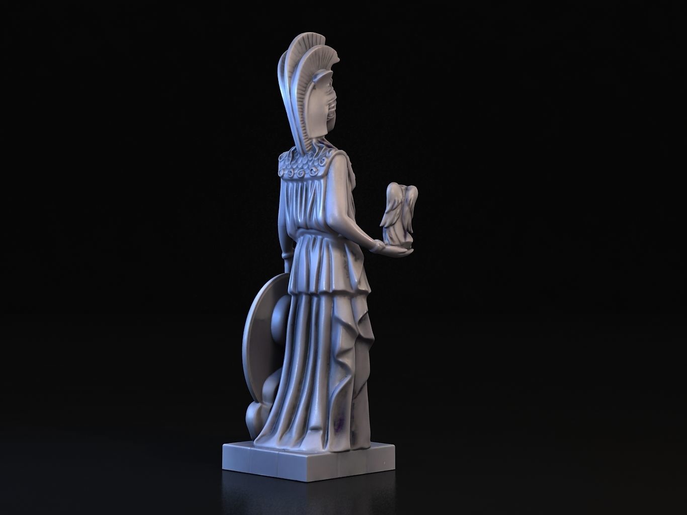 Athena statue of greek goddess 3D model_4