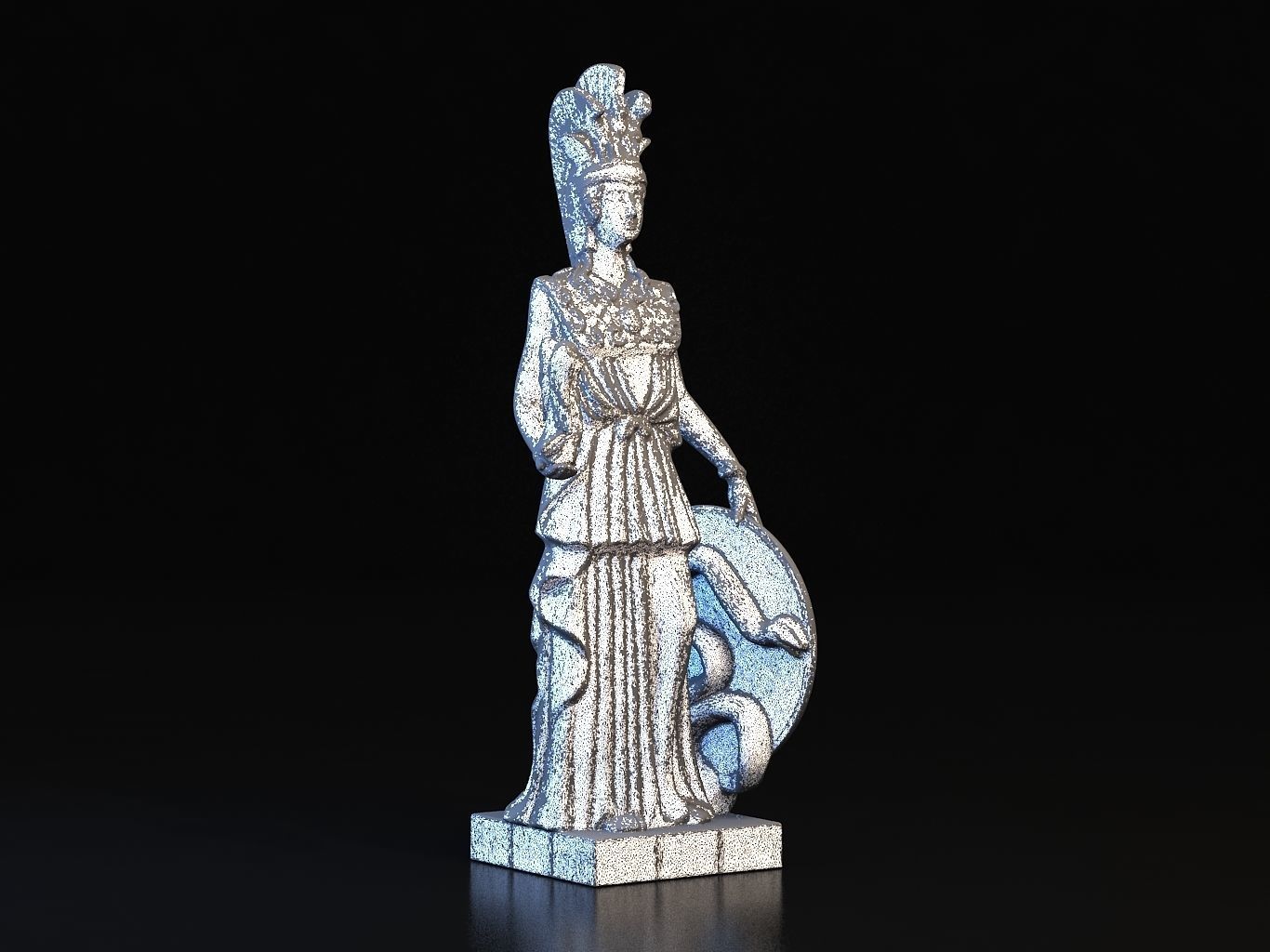 Athena statue of greek goddess 3D model_20