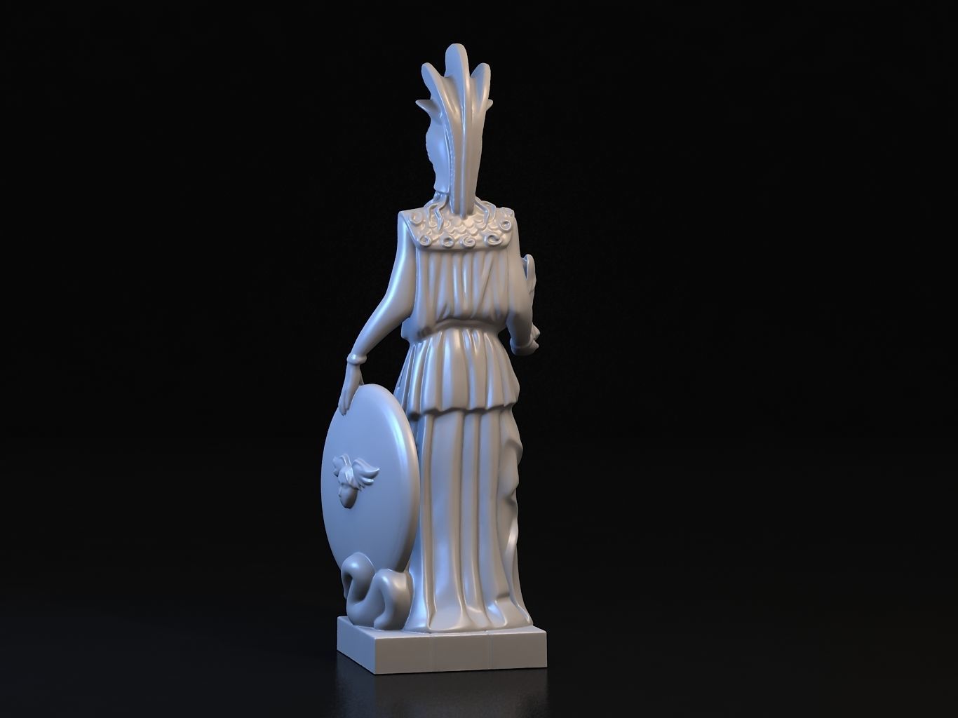Athena statue of greek goddess 3D model_14
