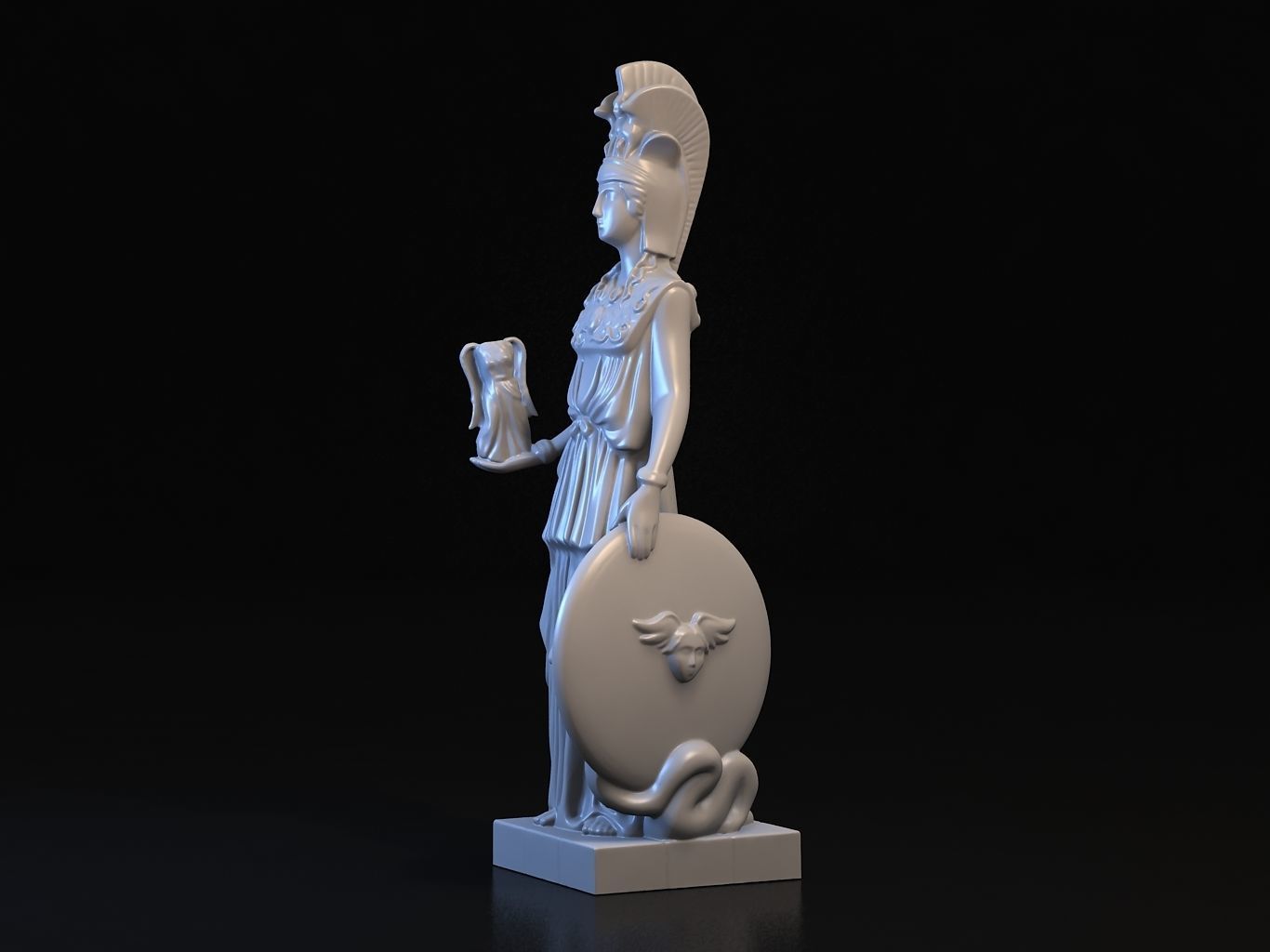 Athena statue of greek goddess 3D model_17