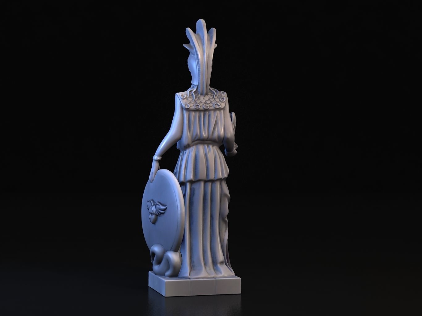 Athena statue of greek goddess 3D model_5
