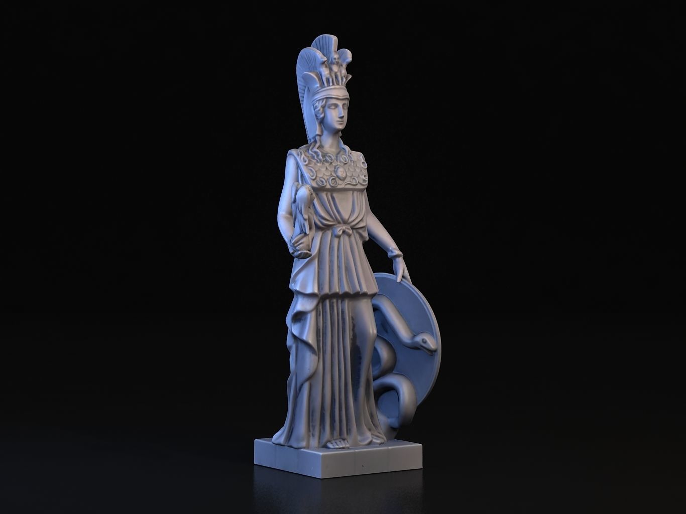 Athena statue of greek goddess 3D model_2