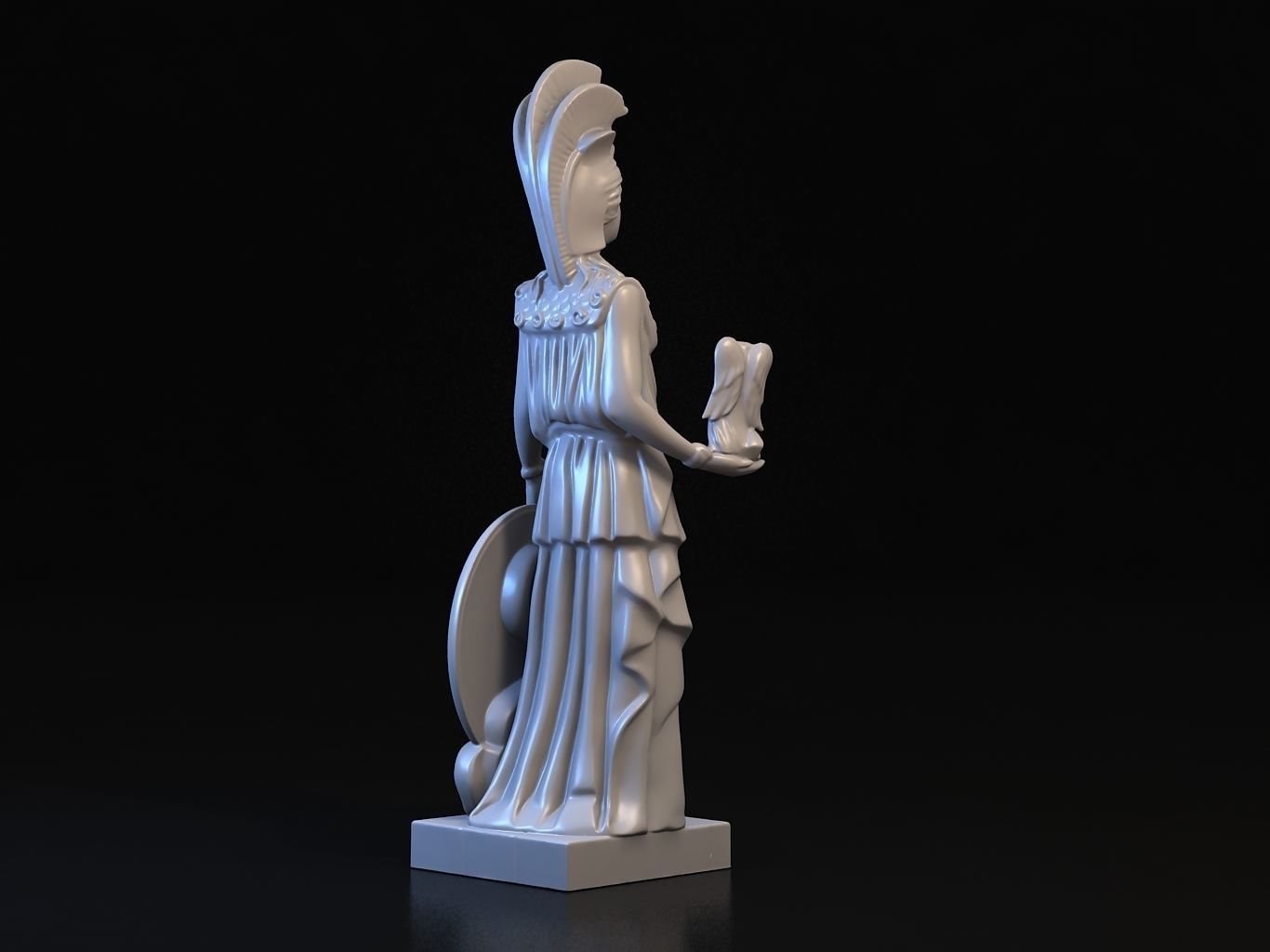 Athena statue of greek goddess 3D model_13