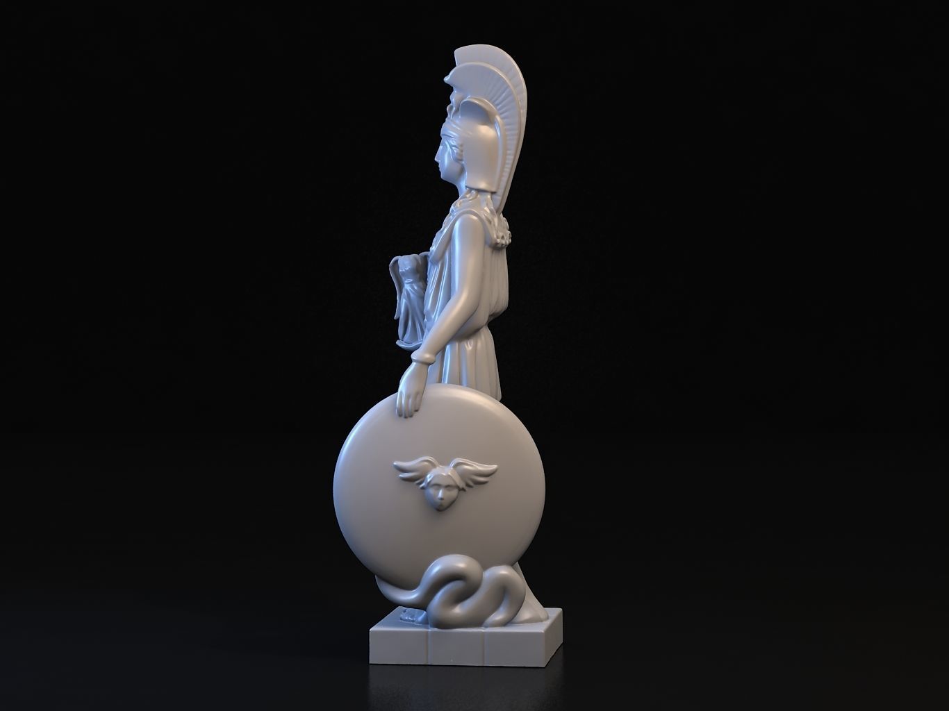 Athena statue of greek goddess 3D model_16