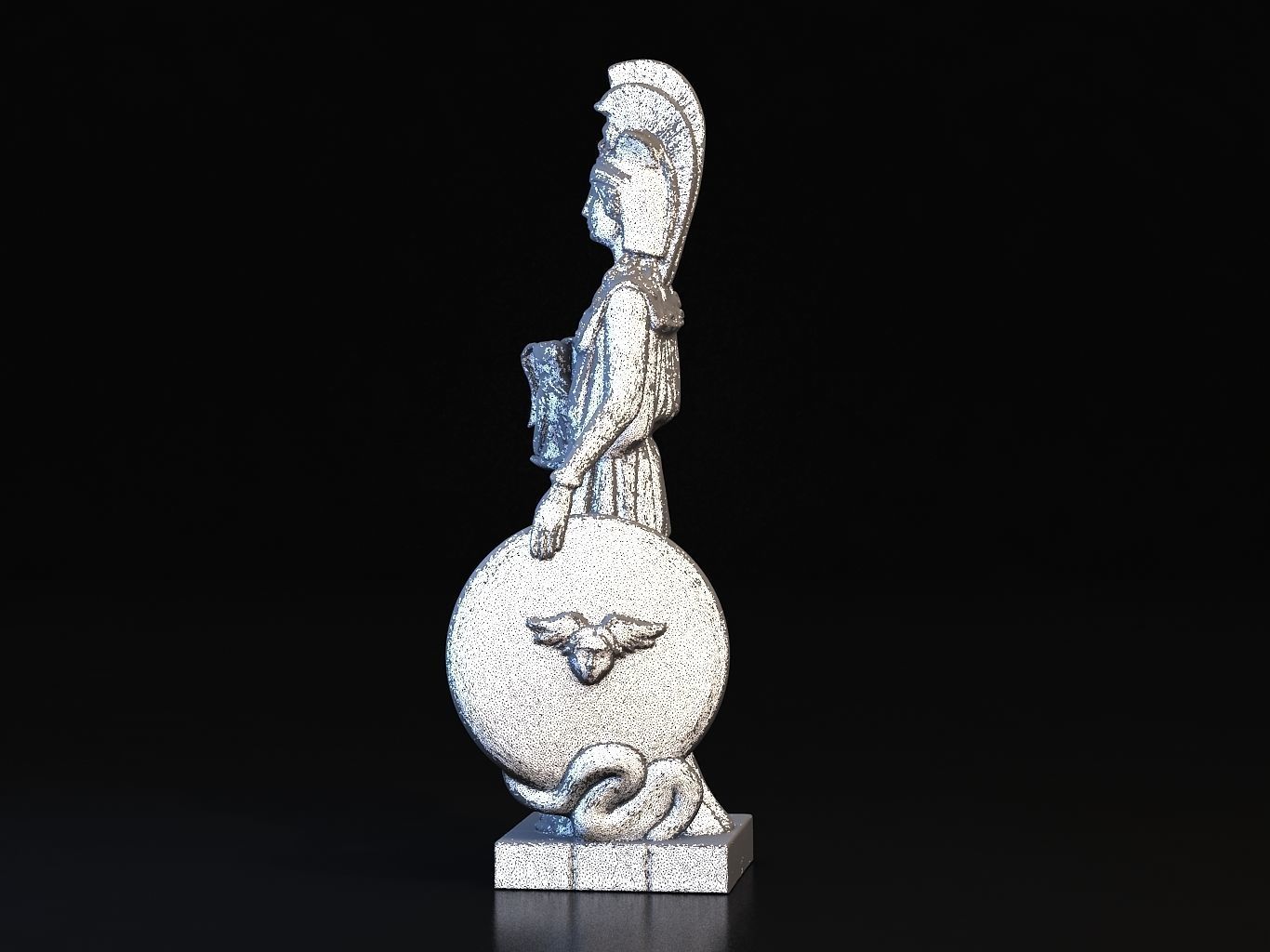Athena statue of greek goddess 3D model_25
