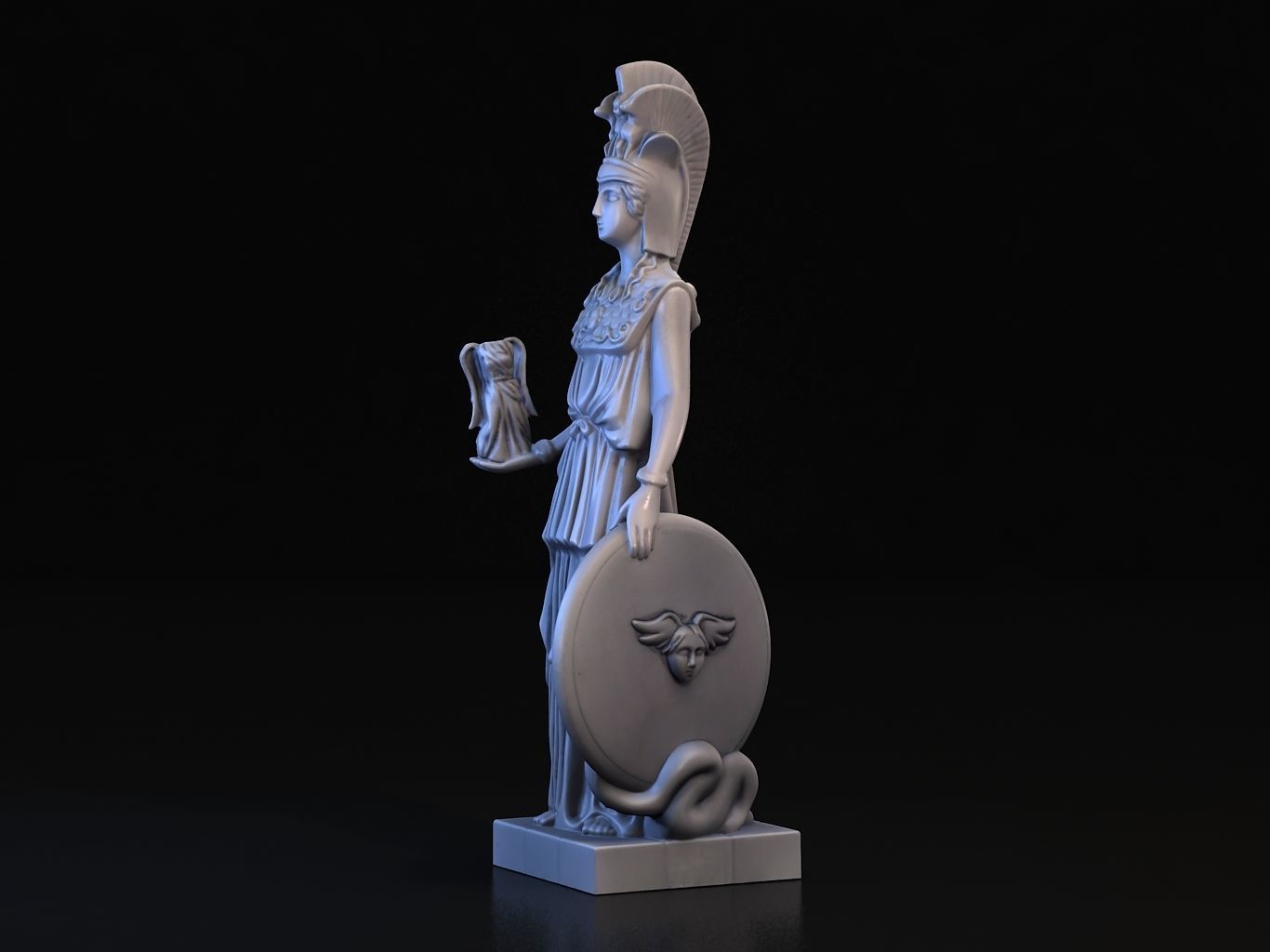 Athena statue of greek goddess 3D model_8