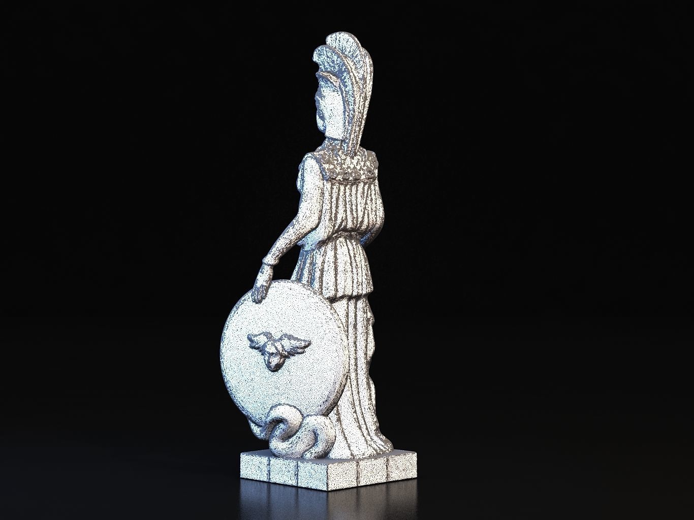 Athena statue of greek goddess 3D model_24