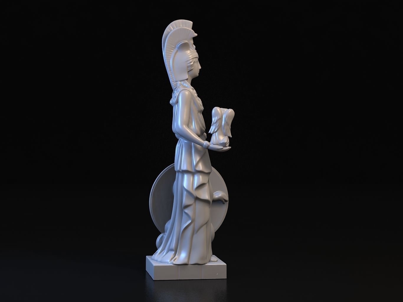 Athena statue of greek goddess 3D model_12