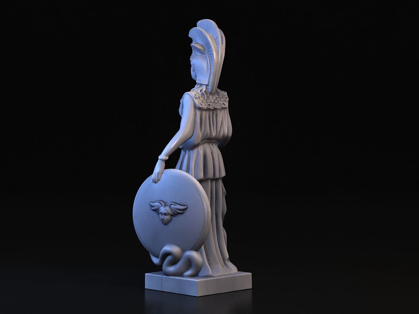 Athena statue of greek goddess 3D model_6