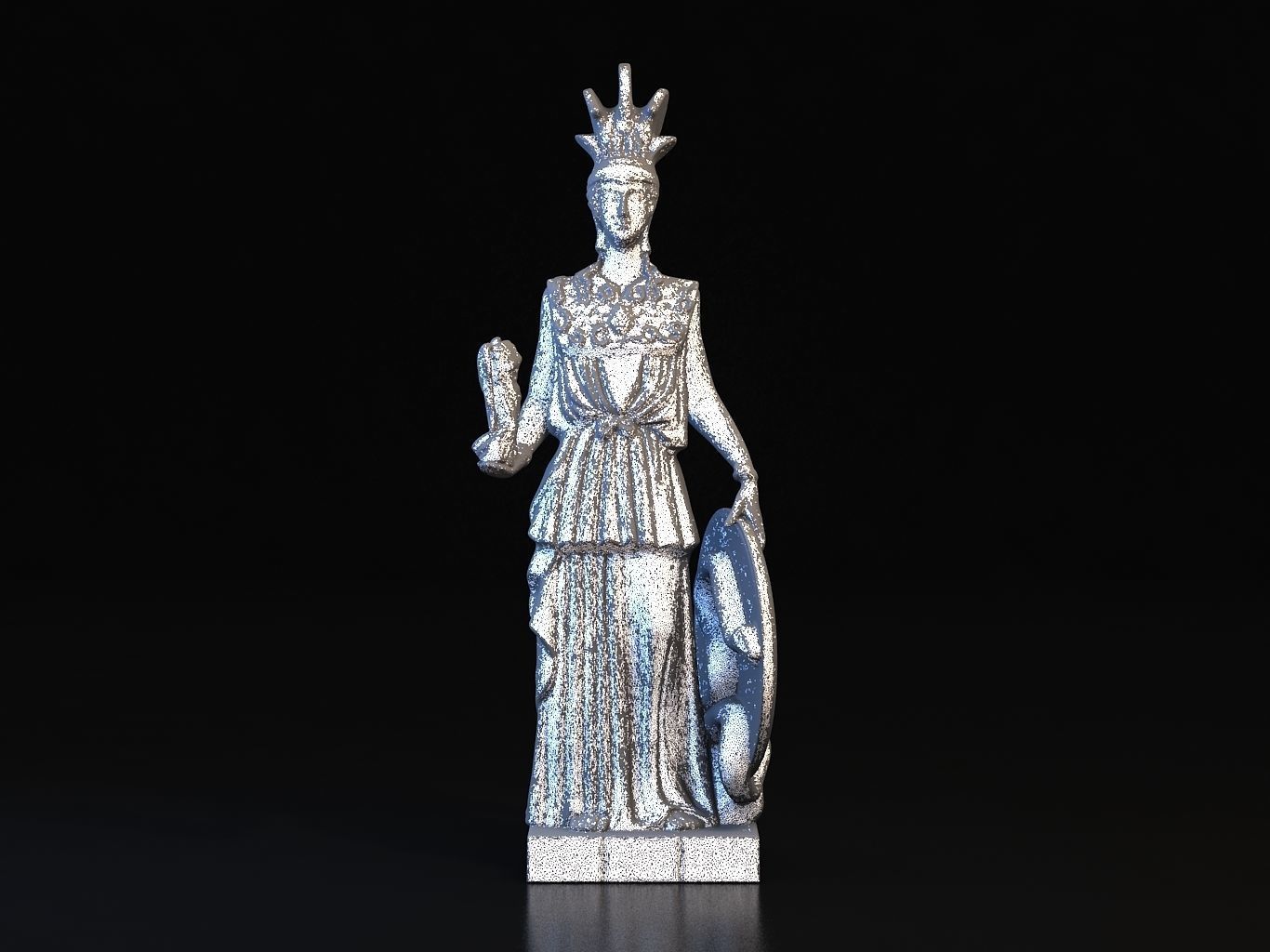 Athena statue of greek goddess 3D model_27
