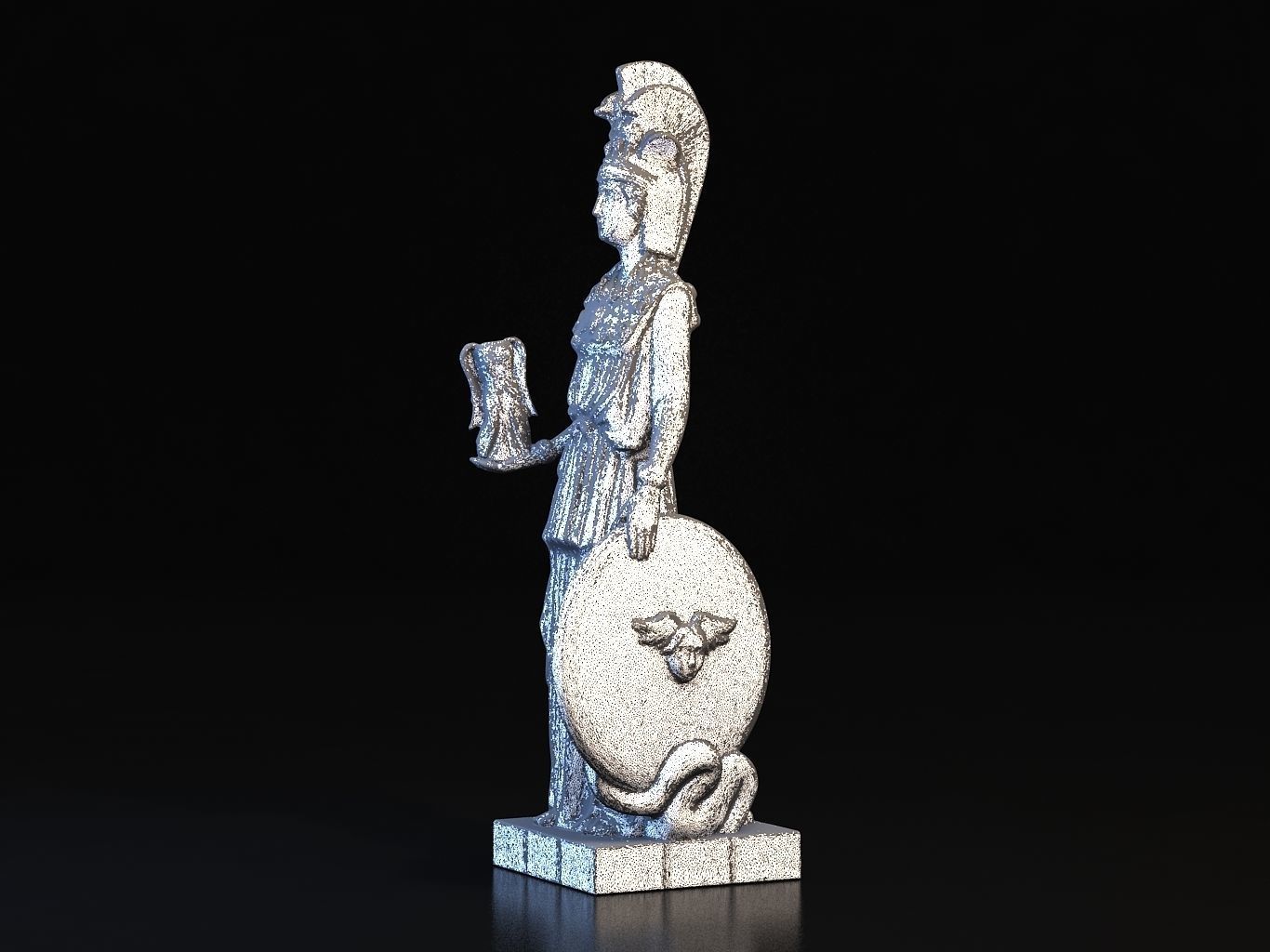 Athena statue of greek goddess 3D model_26