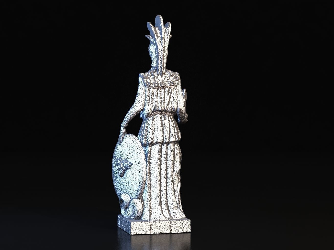 Athena statue of greek goddess 3D model_23