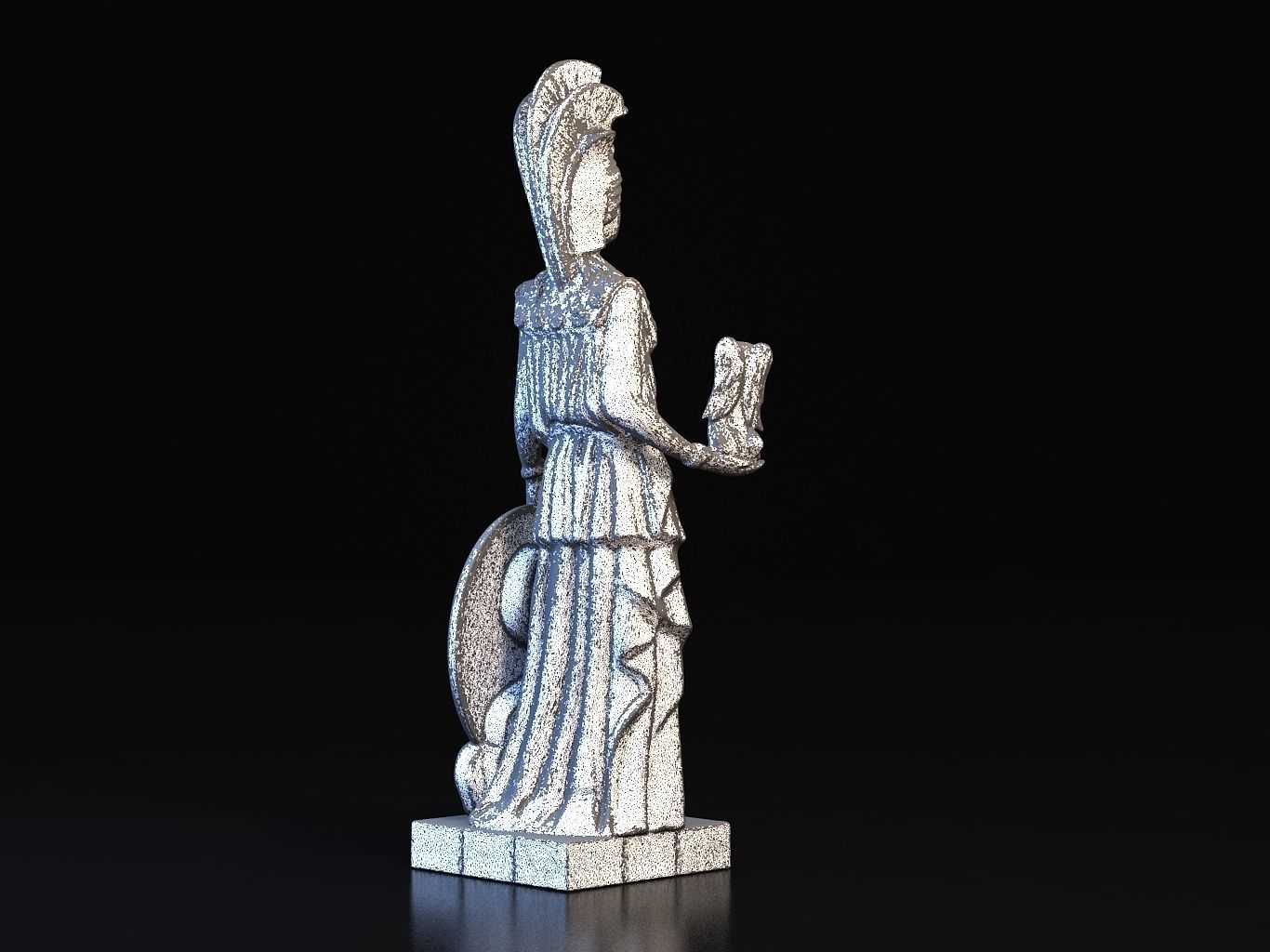 Athena statue of greek goddess 3D model_22