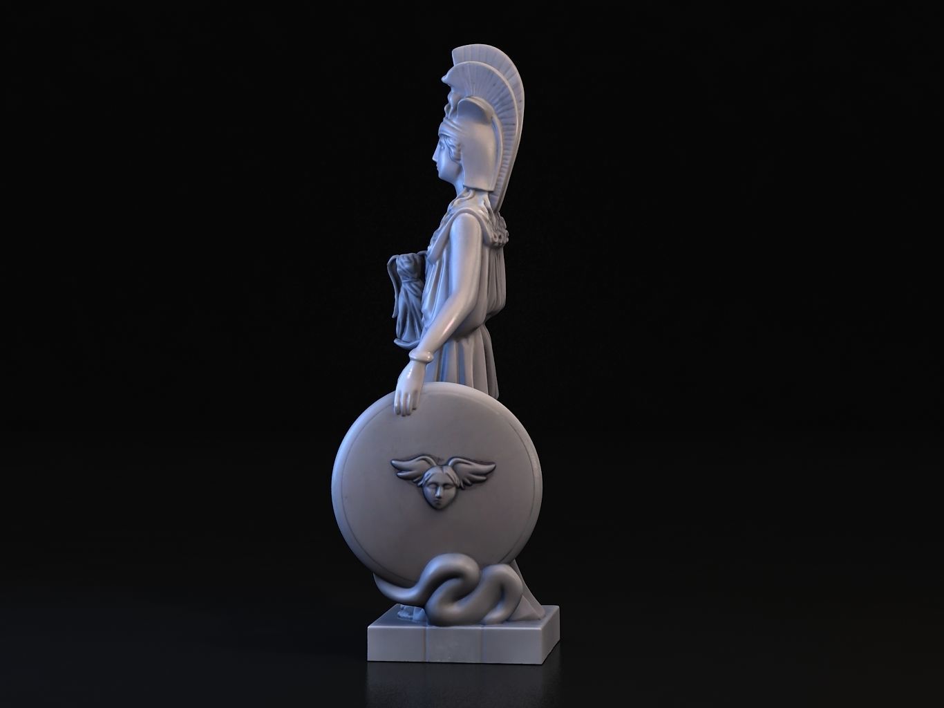 Athena statue of greek goddess 3D model_7