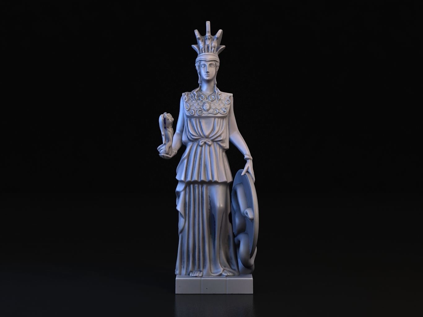 Athena statue of greek goddess 3D model_1