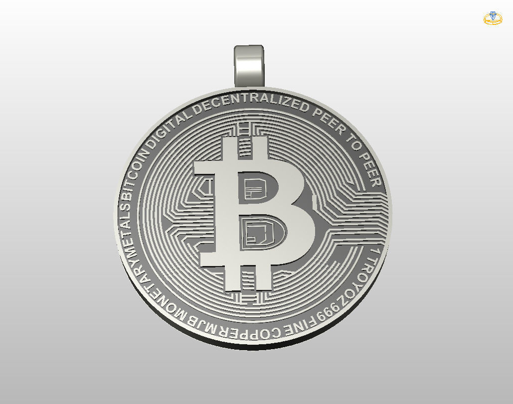 Bitcoin pendant 3D print model_23