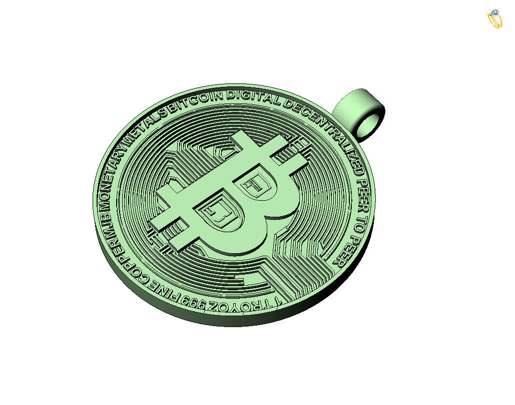 Bitcoin pendant 3D print model_38