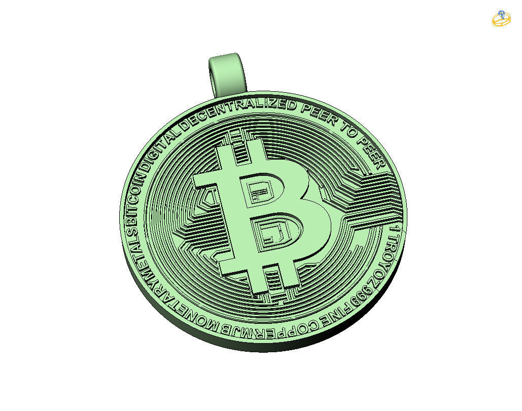 Bitcoin pendant 3D print model_37