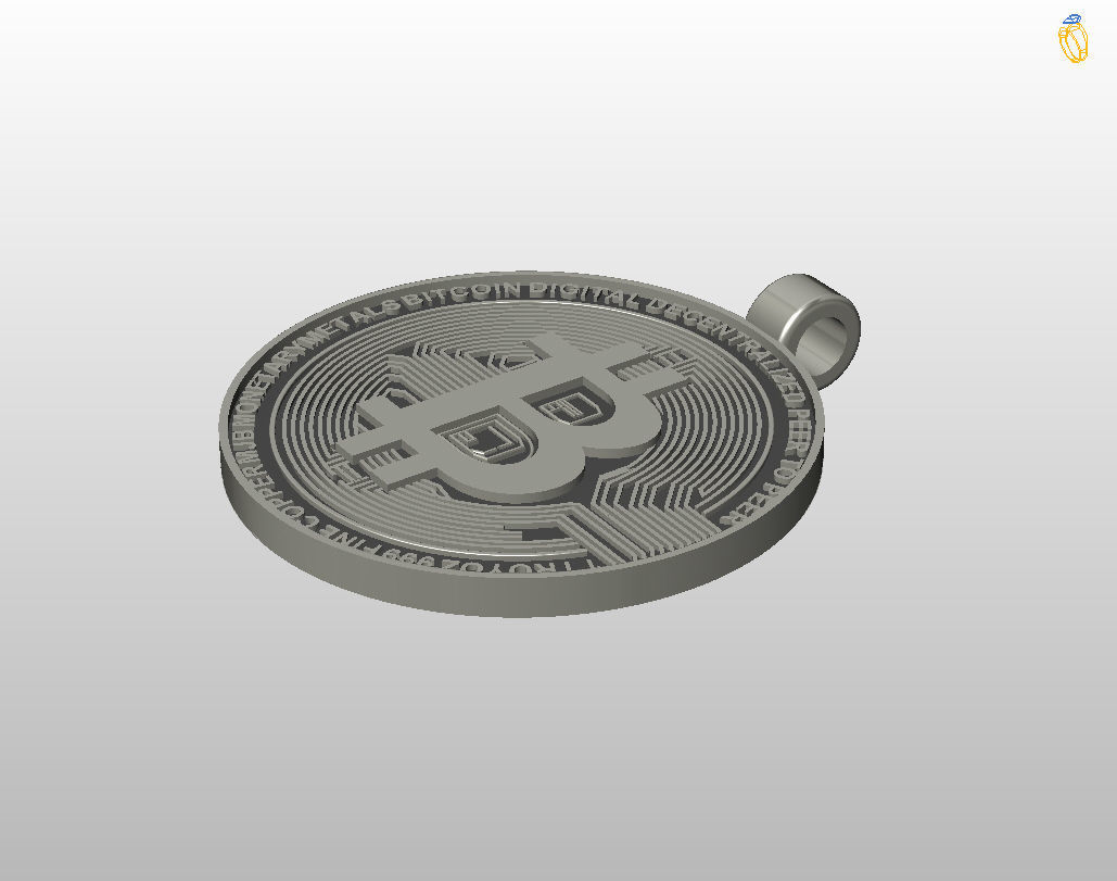 Bitcoin pendant 3D print model_34