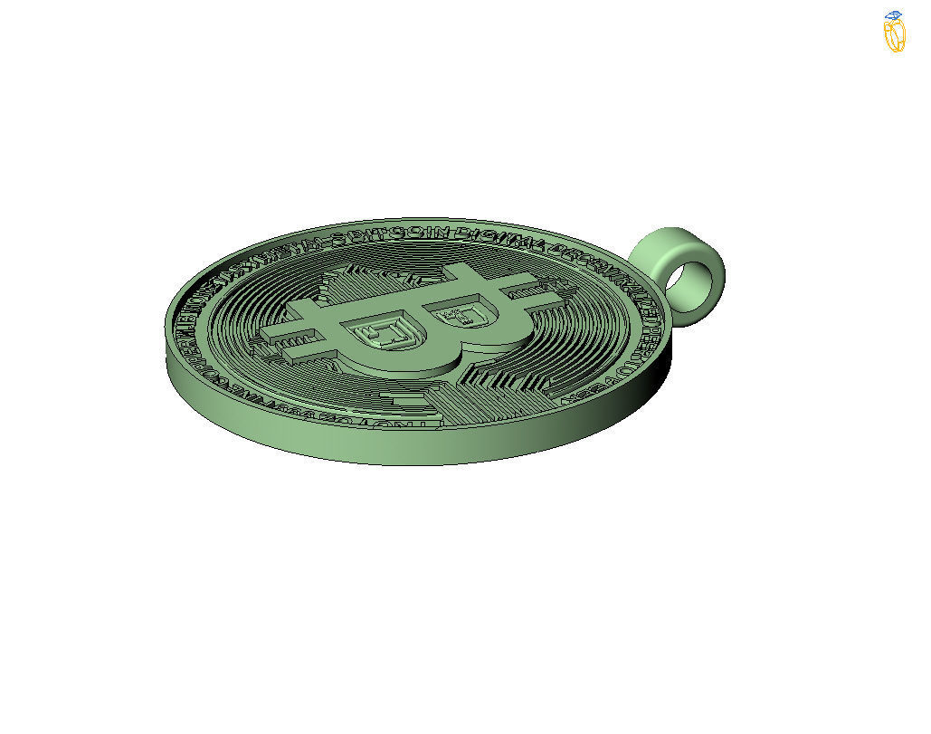 Bitcoin pendant 3D print model_39