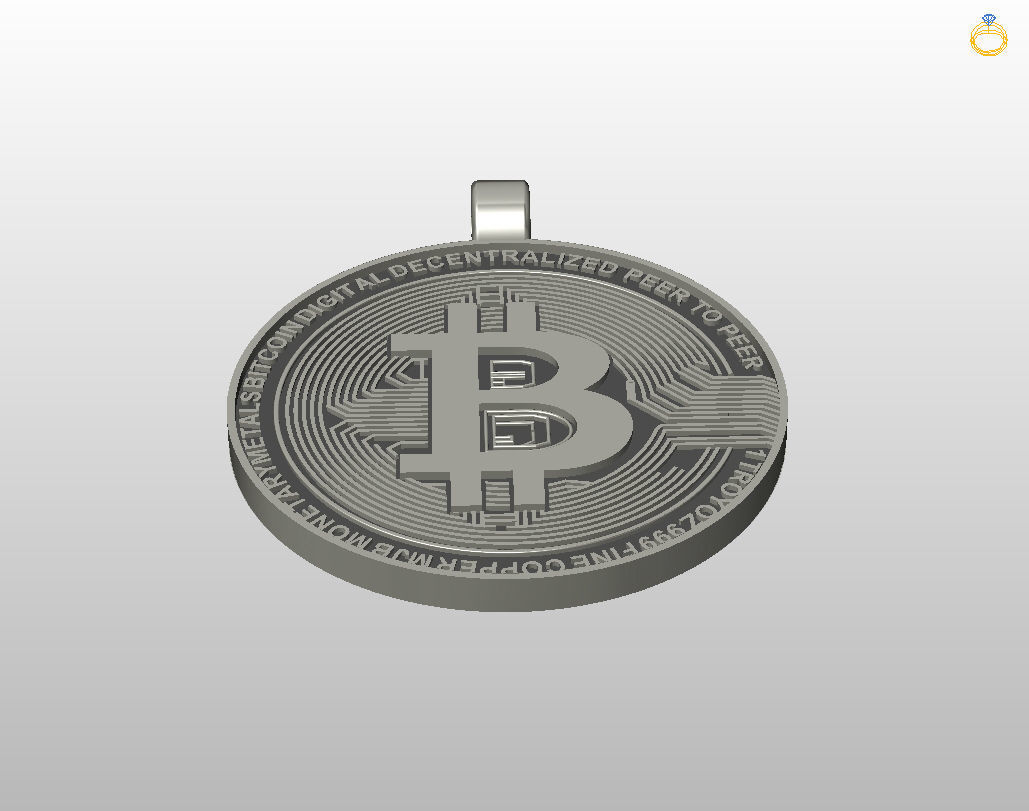 Bitcoin pendant 3D print model_26