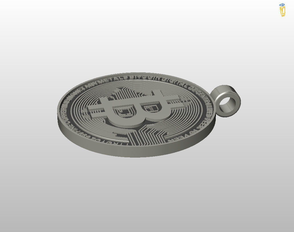 Bitcoin pendant 3D print model_20