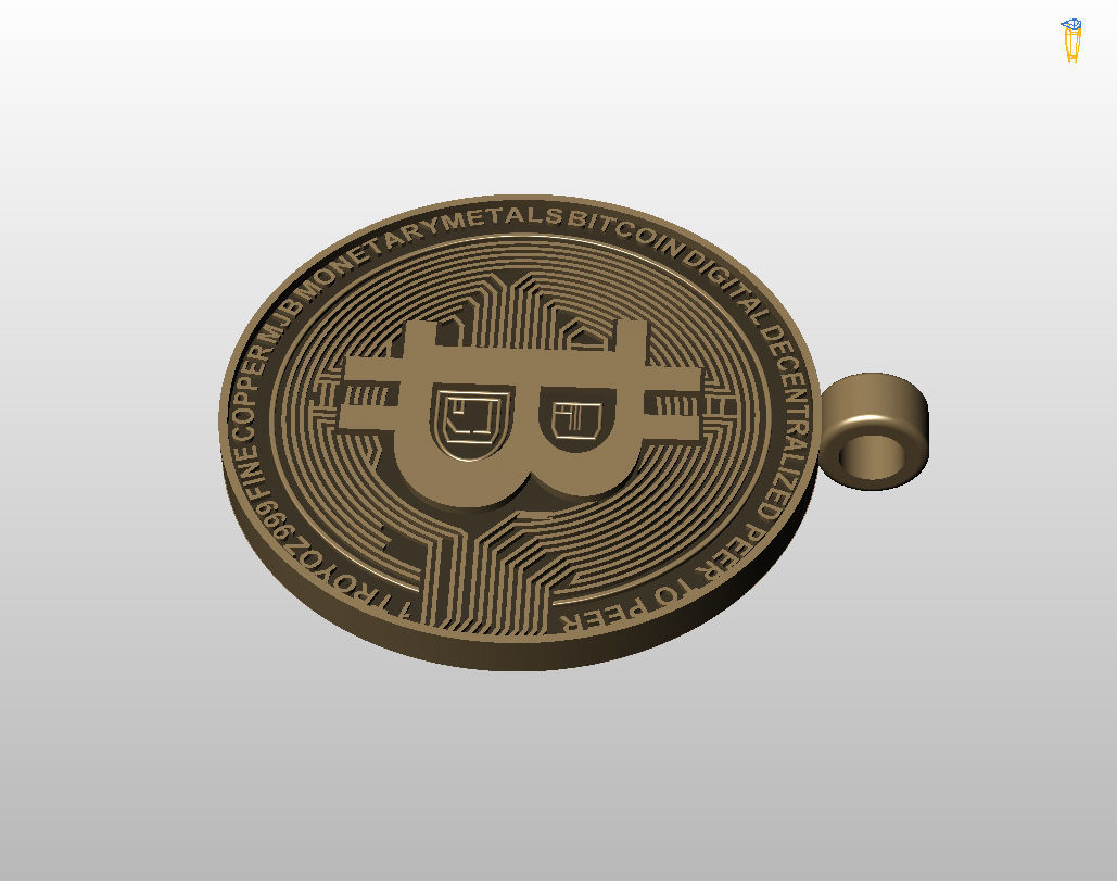 Bitcoin pendant 3D print model_16