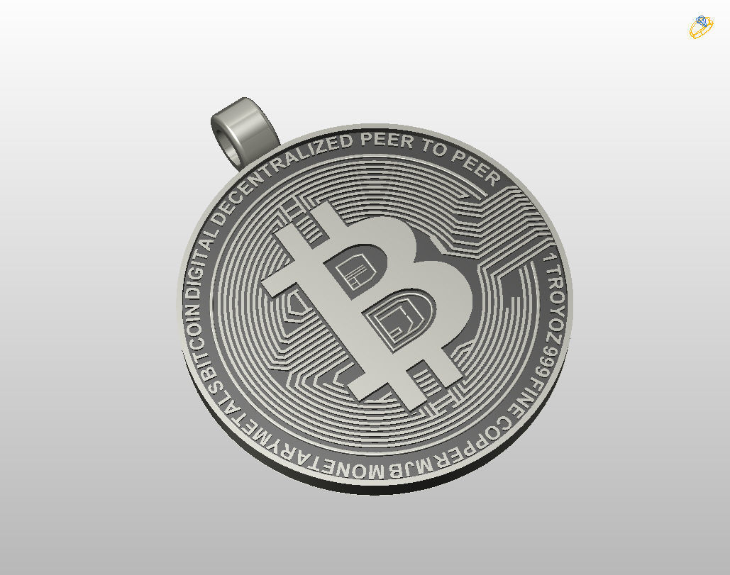 Bitcoin pendant 3D print model_32