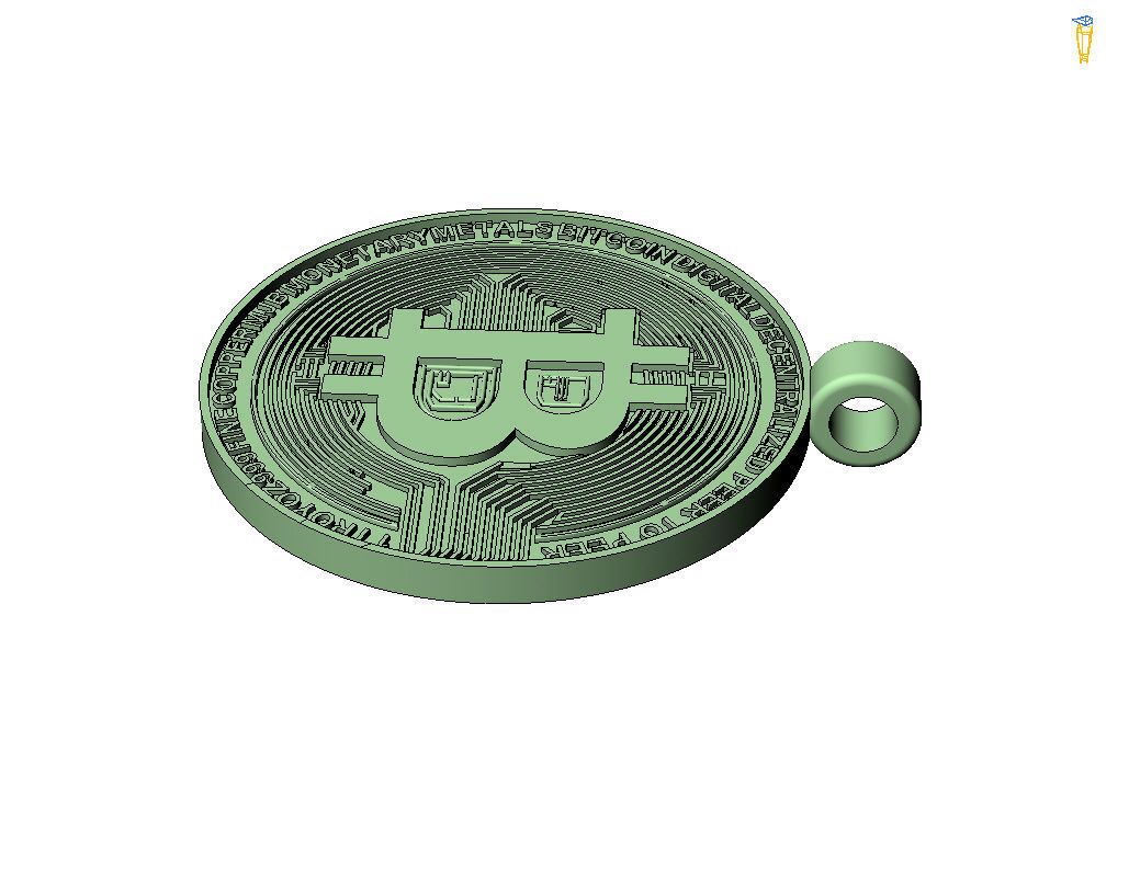 Bitcoin pendant 3D print model_40
