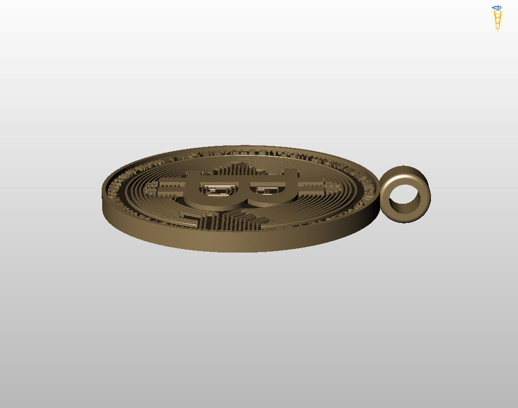 Bitcoin pendant 3D print model_15