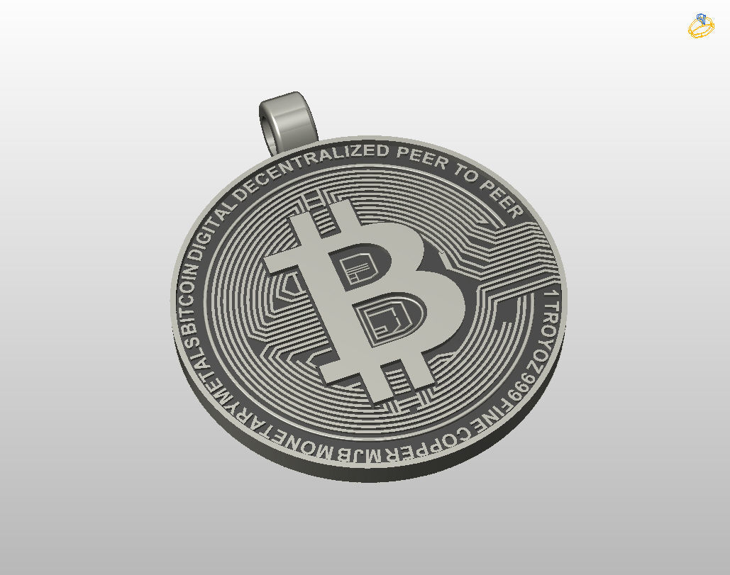 Bitcoin pendant 3D print model_18